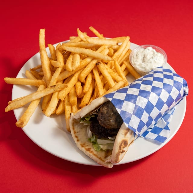 Gyros Pita Wrap Sandwich.