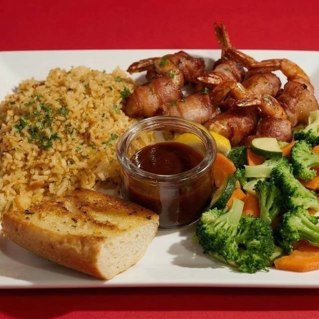 Bacon Wrapped Shrimp.