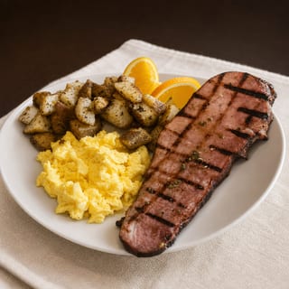 Two Eggs with Ham Steak Combo